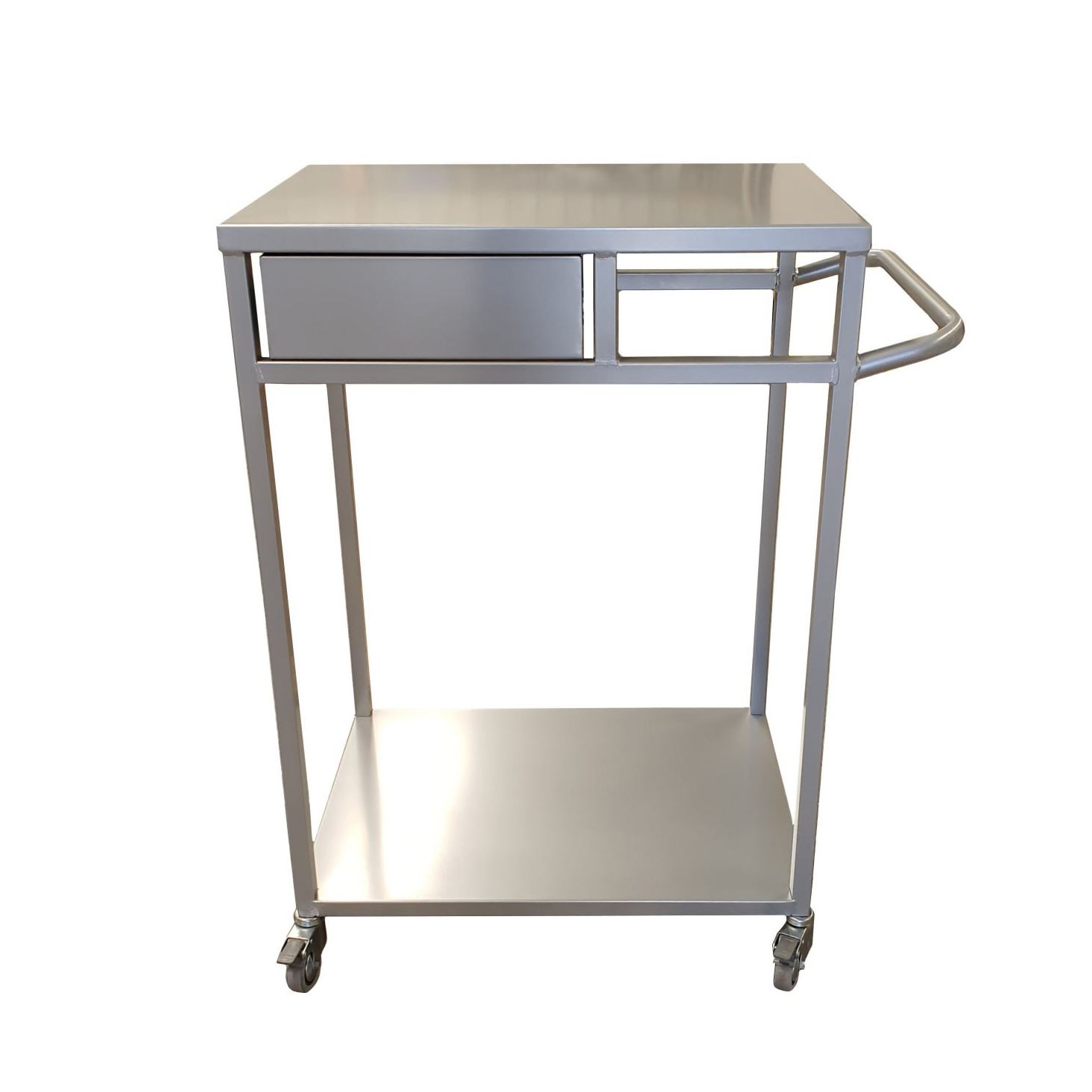 Garden Trolley Powder Coated Silver Bright_Front
