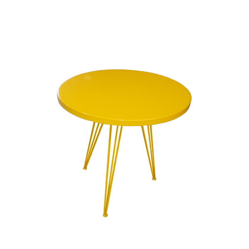 Modern Powder-Coated Table with Hairpin Legs and Steel Top Plate”