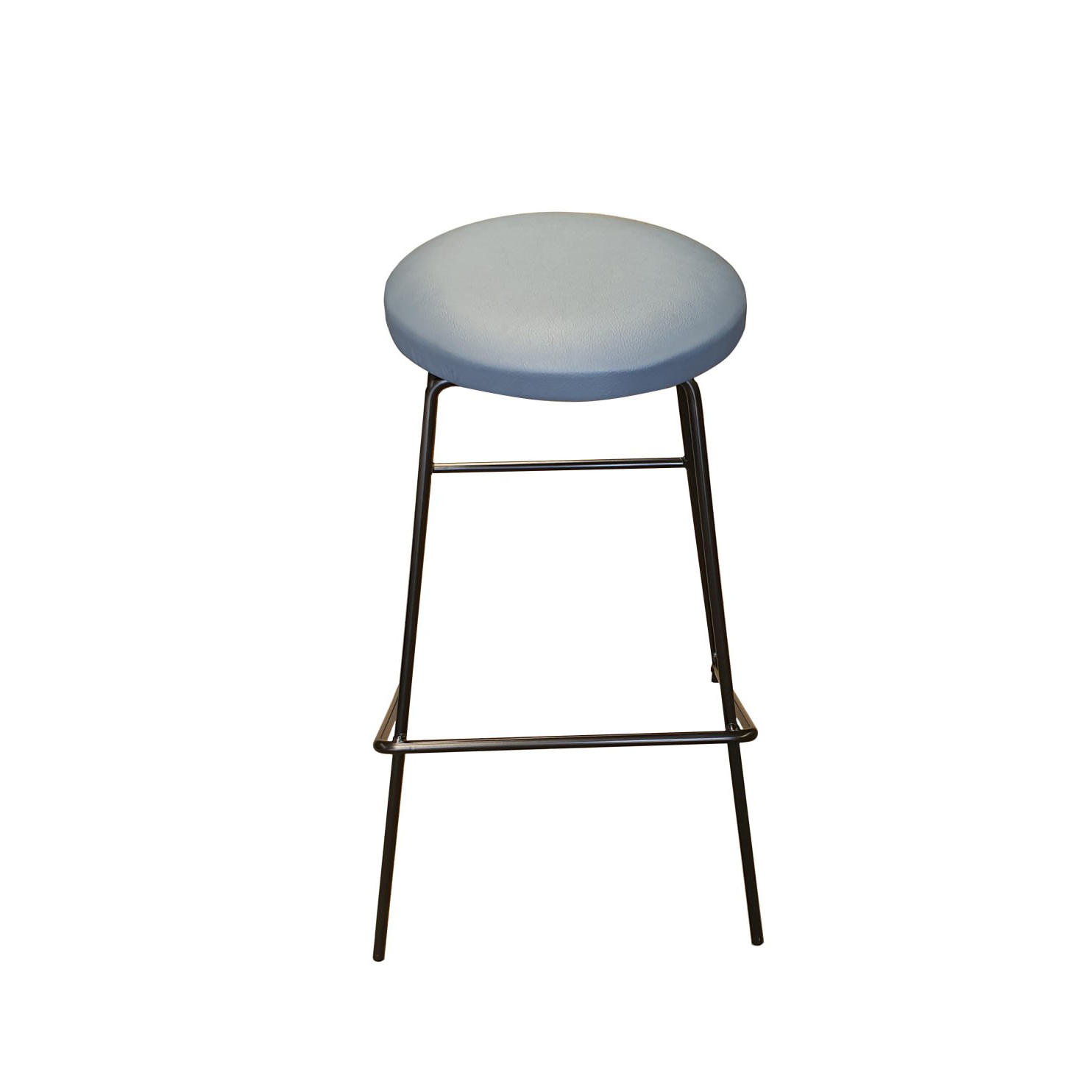 Modern B-16 Wire Stool Upholstered Powder Coated Satin Blac