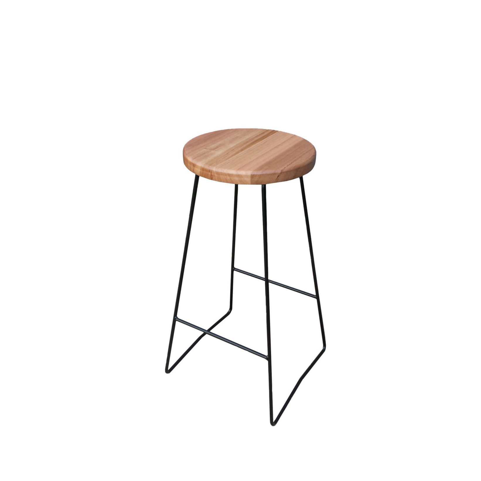 Harlow Stool with Round Wood Seat