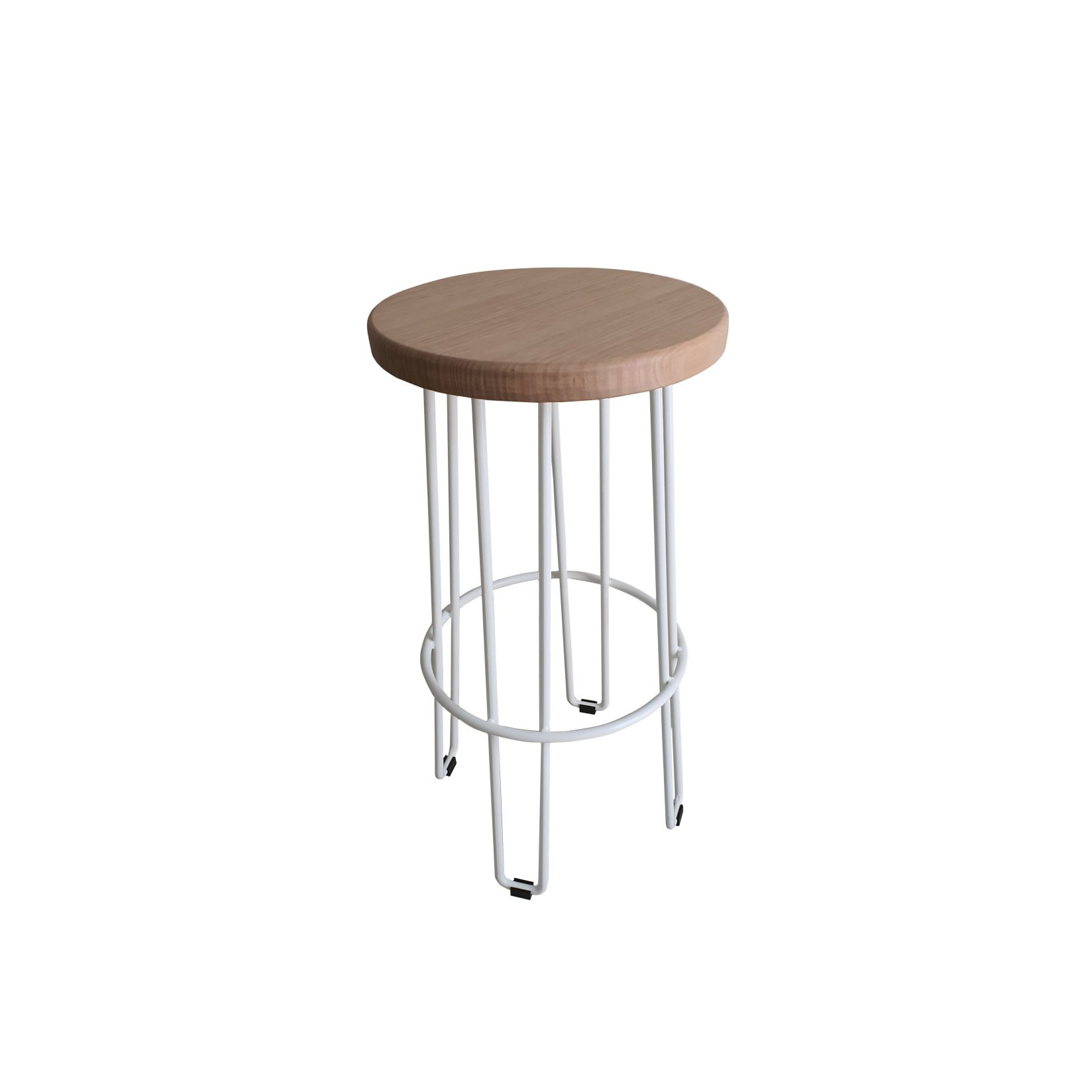 Alice Bar Stool with Round Solid Wood Seat