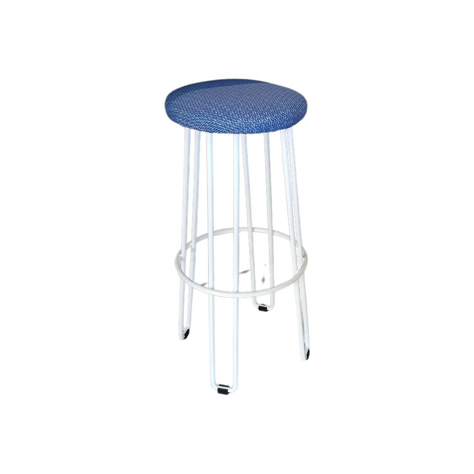 Alice Bar Stool with Round Fabric Seat